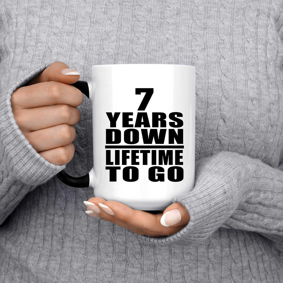 7th Anniversary 7 Years Down Lifetime To Go - 15 Oz Color Changing Mug