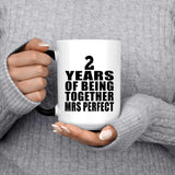 2nd Anniversary 2 Years Of Being Mrs Perfect - 15 Oz Color Changing Mug