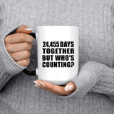 67th Anniversary 24,455 Days Together But Who's Counting - 15 Oz Color Changing Mug