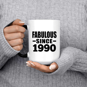 34th Birthday Fabulous Since 1990 - 15 Oz Color Changing Mug