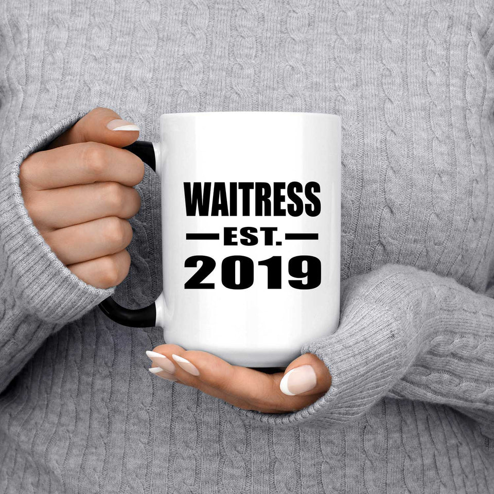 Waitress Established EST. 2019 - 15oz Color Changing Mug