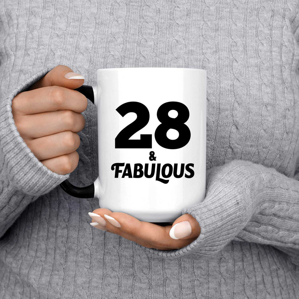 28th Birthday 28 & Fabulous - 15oz Color Changing Mug