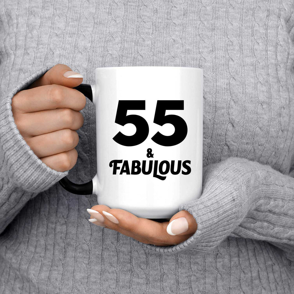 55th Birthday 55 & Fabulous - 15oz Color Changing Mug