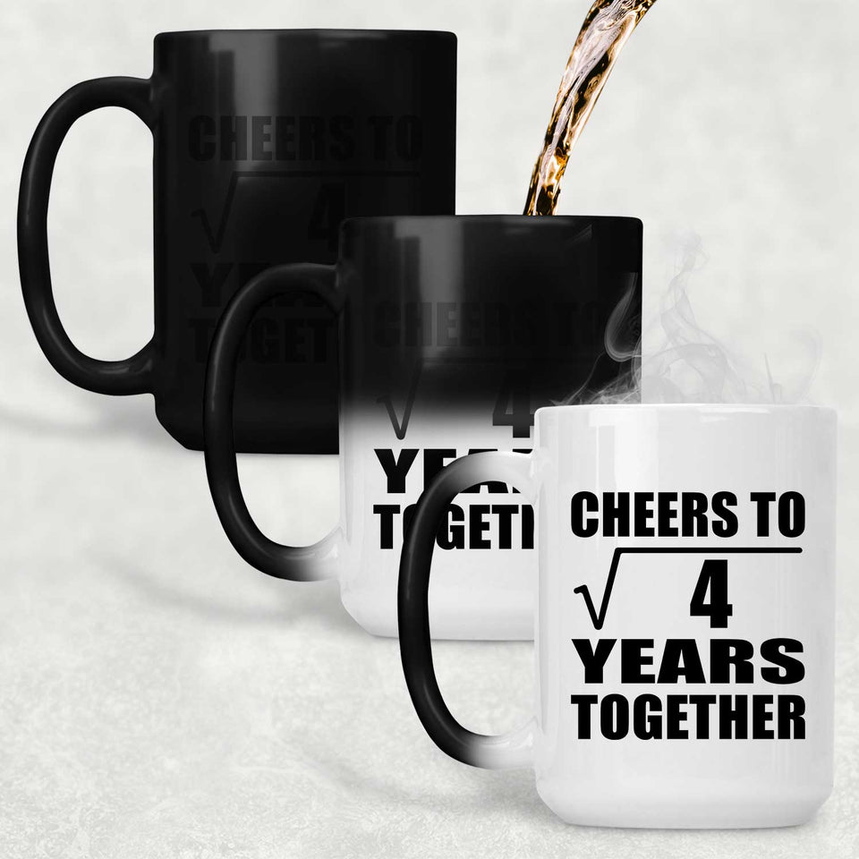 2nd Anniversary Cheers To Square Root of 4 Years Together - 15oz Color Changing Mug