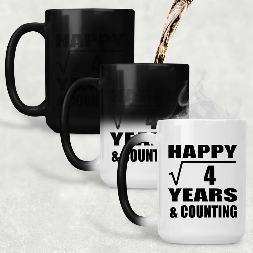 Happy 2nd Anniversary Square Root of 4 Years & Counting - 15oz Color Changing Mug