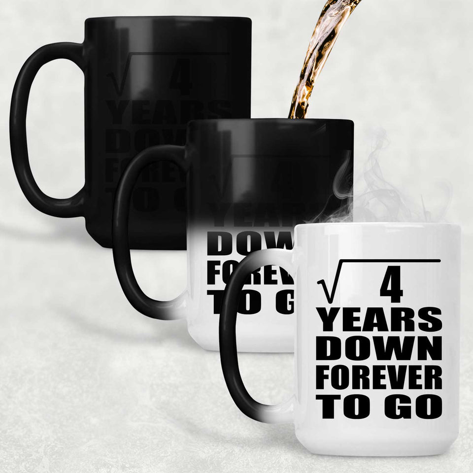 2nd Anniversary Square Root of 4 Years Down Forever To Go - 15oz Color Changing Mug