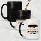 Children Are Rainbow Of Life, Grandchildren Are Pot Of Gold - 15 Oz Color Changing Mug