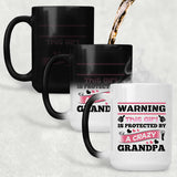 Warning This Girl Is Protected by A Crazy Grandpa - 15 Oz Color Changing Mug