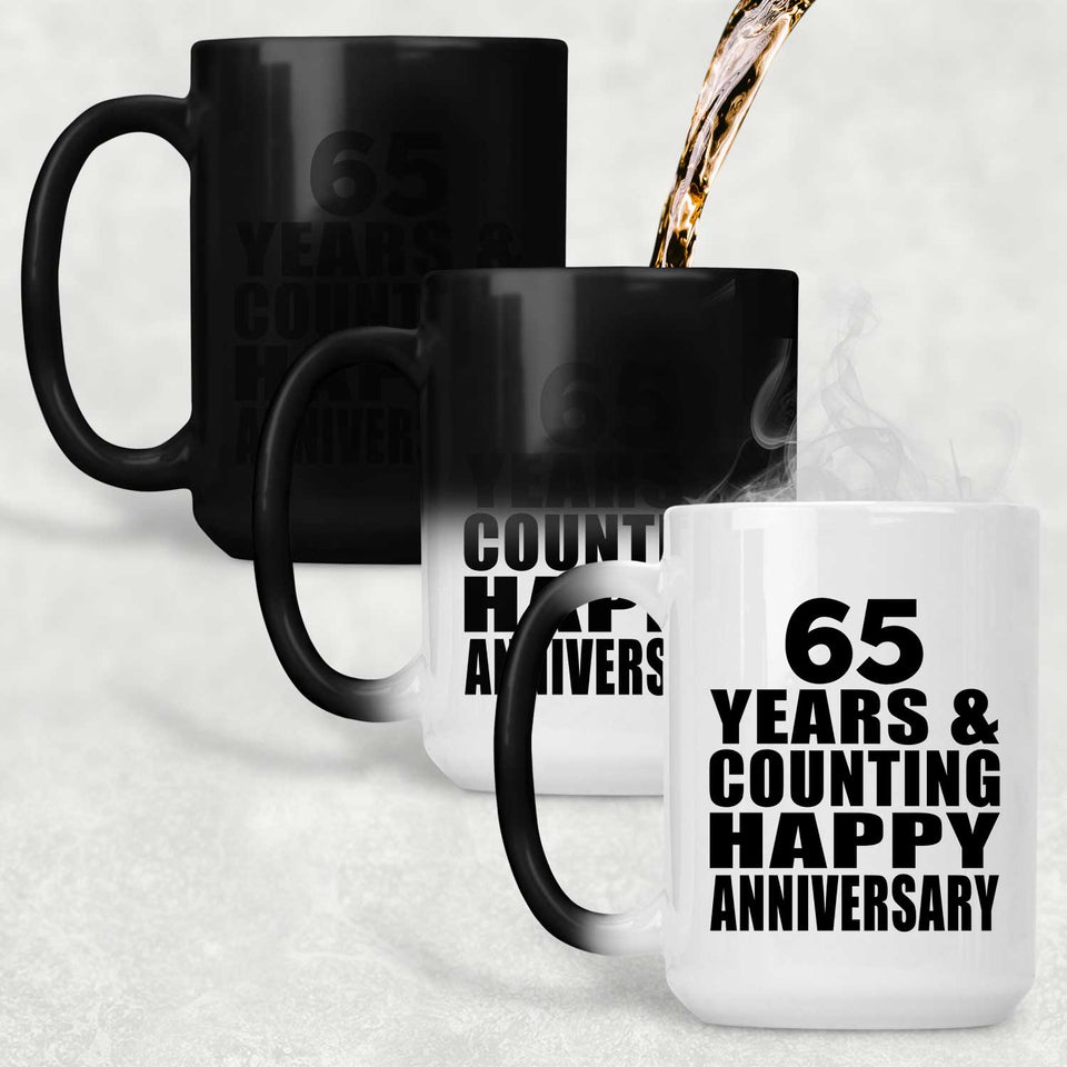 Happy 65th Anniversary 65 Years & Counting - 15 Oz Color Changing Mug