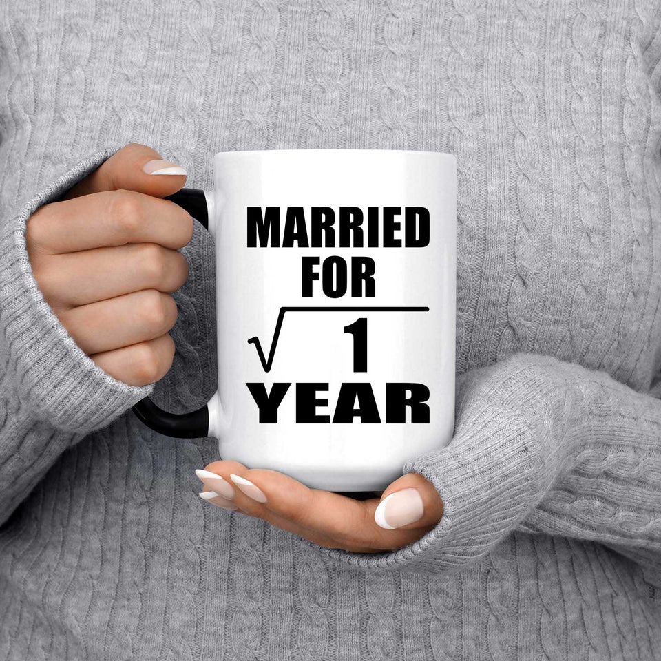 1st Anniversary Married For Square Root of 1 Year - 15oz Color Changing Mug