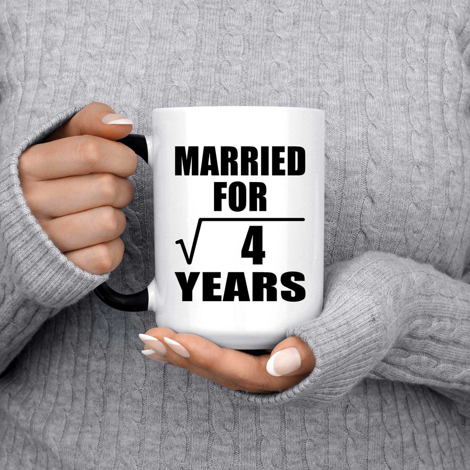 2nd Anniversary Married For Square Root of 4 Years - 15oz Color Changing Mug