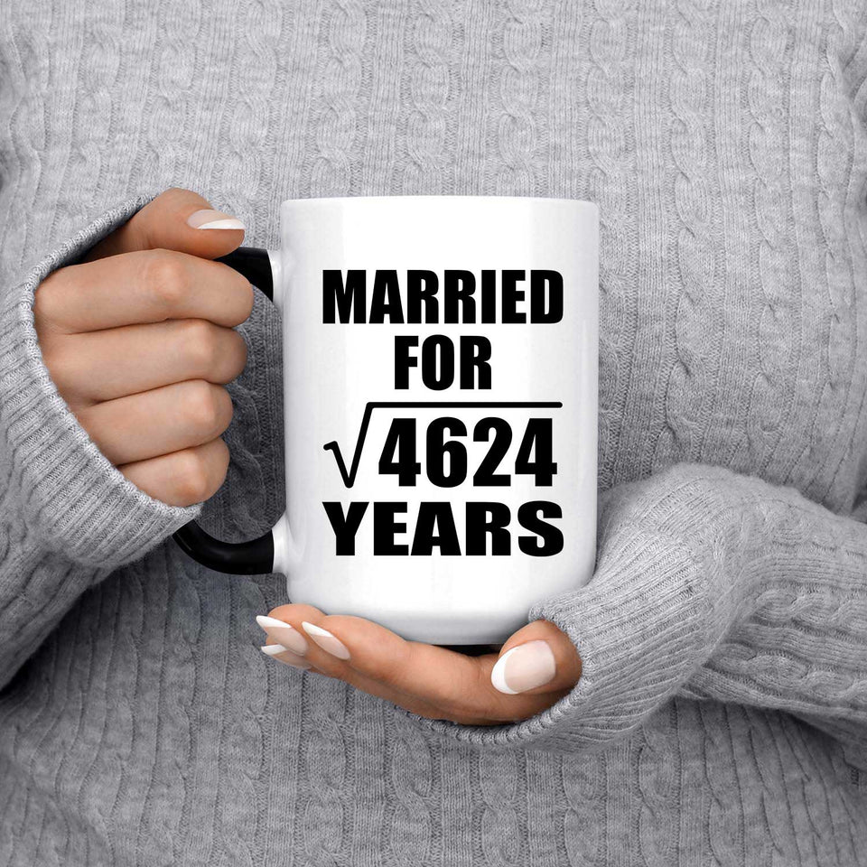 68th Anniversary Married For Square Root of 4624 Years - 15oz Color Changing Mug