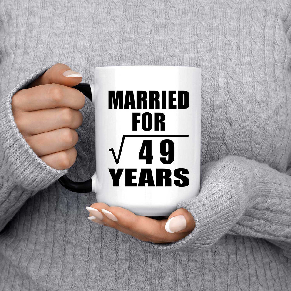 7th Anniversary Married For Square Root of 49 Years - 15oz Color Changing Mug