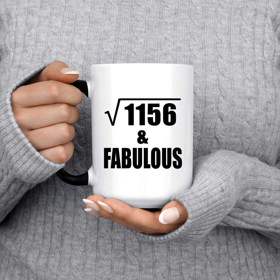 34th Birthday Square Root of 1156 & Fabulous - 15oz Color Changing Mug