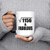 34th Birthday Square Root of 1156 & Fabulous - 15oz Color Changing Mug