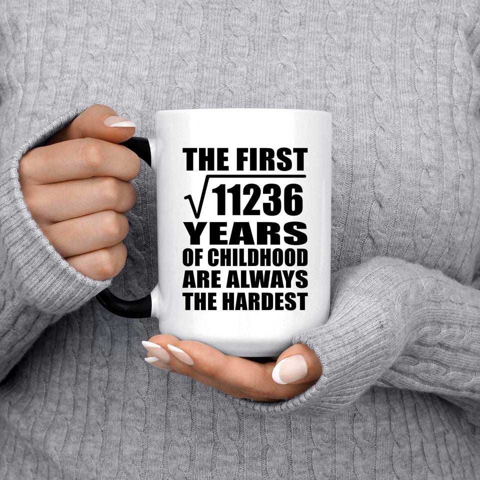 106th Birthday Square Root of 11236 Years of Childhood - 15oz Color Changing Mug