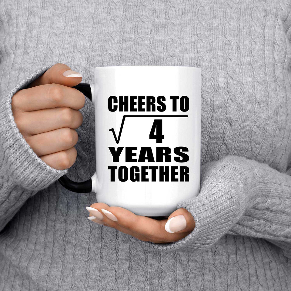 2nd Anniversary Cheers To Square Root of 4 Years Together - 15oz Color Changing Mug