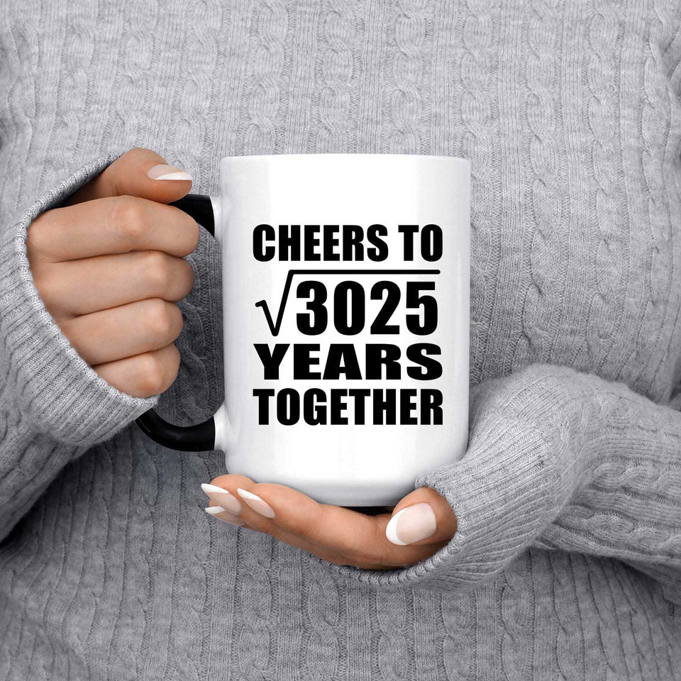 55th Anniversary Cheers To Square Root of 3025 Years Together - 15oz Color Changing Mug