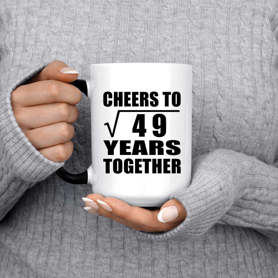 7th Anniversary Cheers To Square Root of 49 Years Together - 15oz Color Changing Mug