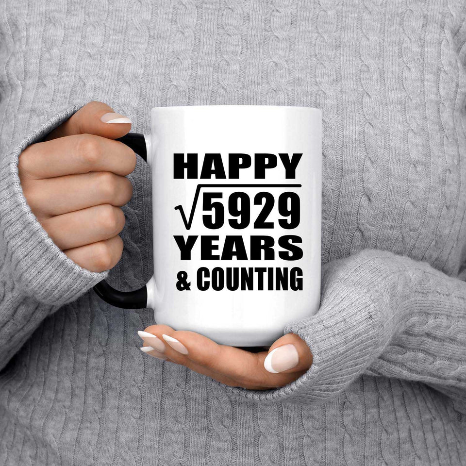 Happy 77th Anniversary Square Root of 5929 Years & Counting - 15oz Color Changing Mug