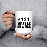 11th Anniversary Square Root of 121 Years As Mr & Mrs - 15oz Color Changing Mug