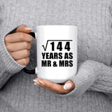 12th Anniversary Square Root of 144 Years As Mr & Mrs - 15oz Color Changing Mug