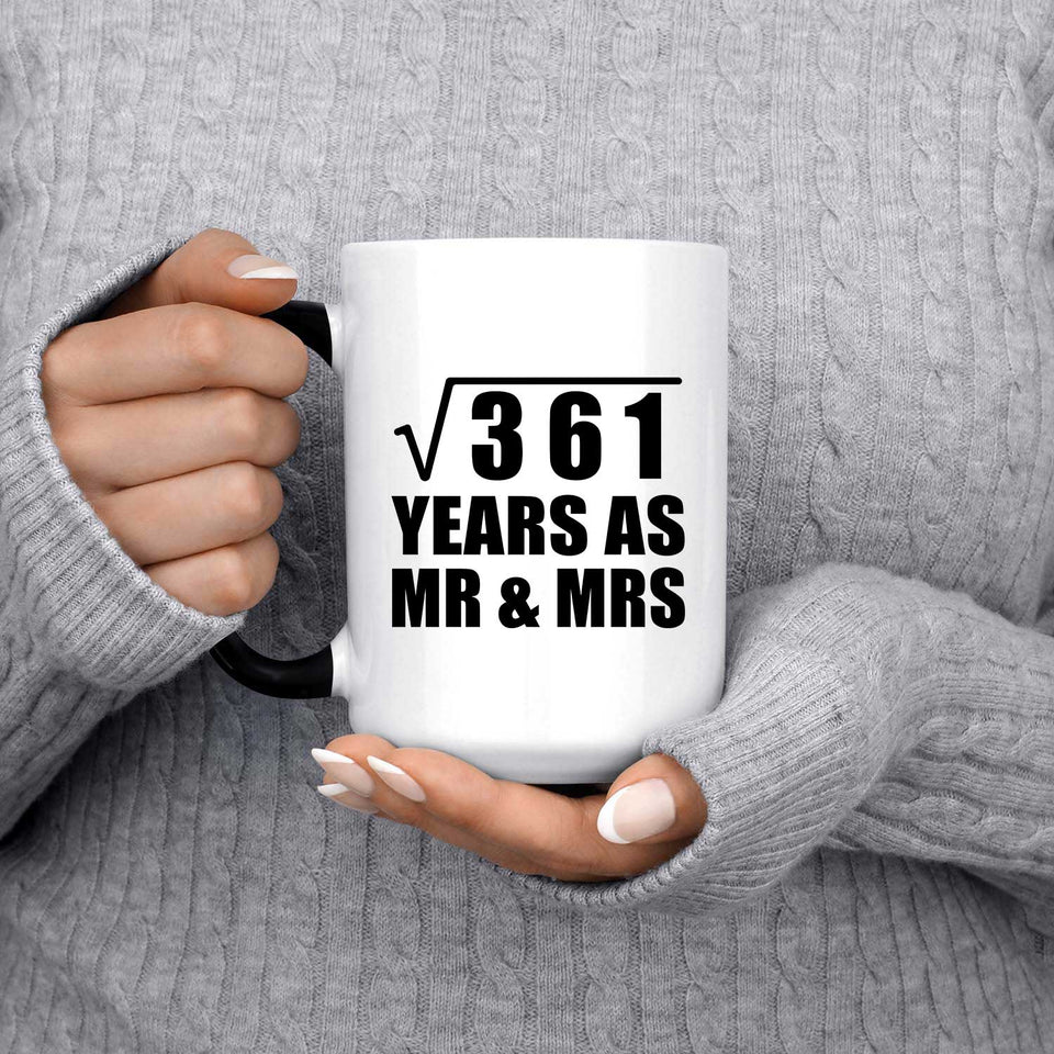 19th Anniversary Square Root of 361 Years As Mr & Mrs - 15oz Color Changing Mug