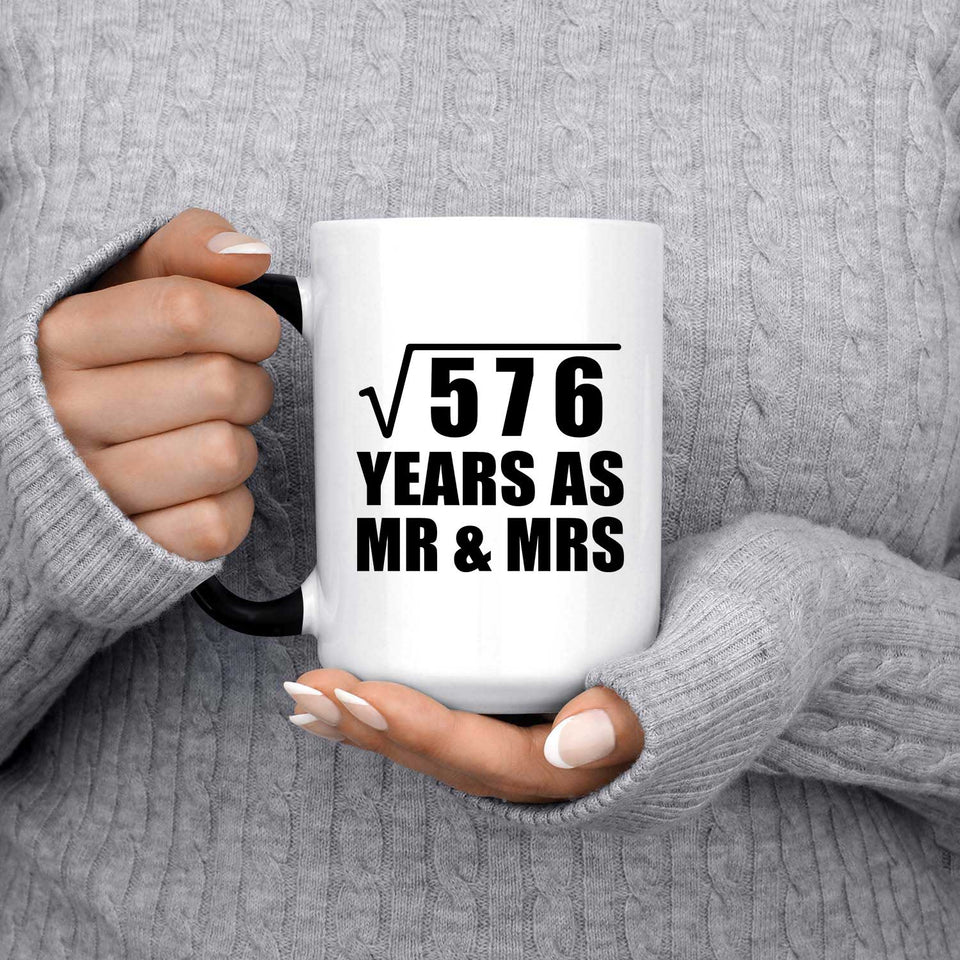 24th Anniversary Square Root of 576 Years As Mr & Mrs - 15oz Color Changing Mug