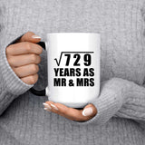 27th Anniversary Square Root of 729 Years As Mr & Mrs - 15oz Color Changing Mug