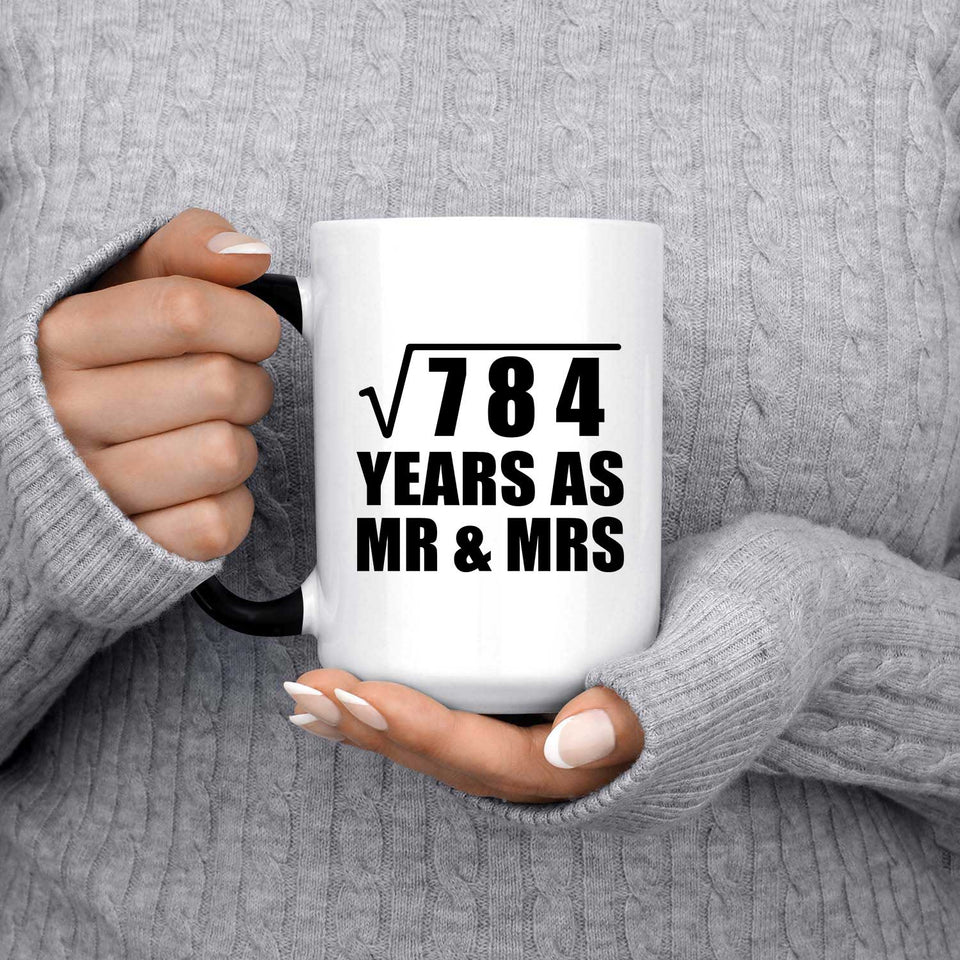 28th Anniversary Square Root of 784 Years As Mr & Mrs - 15oz Color Changing Mug