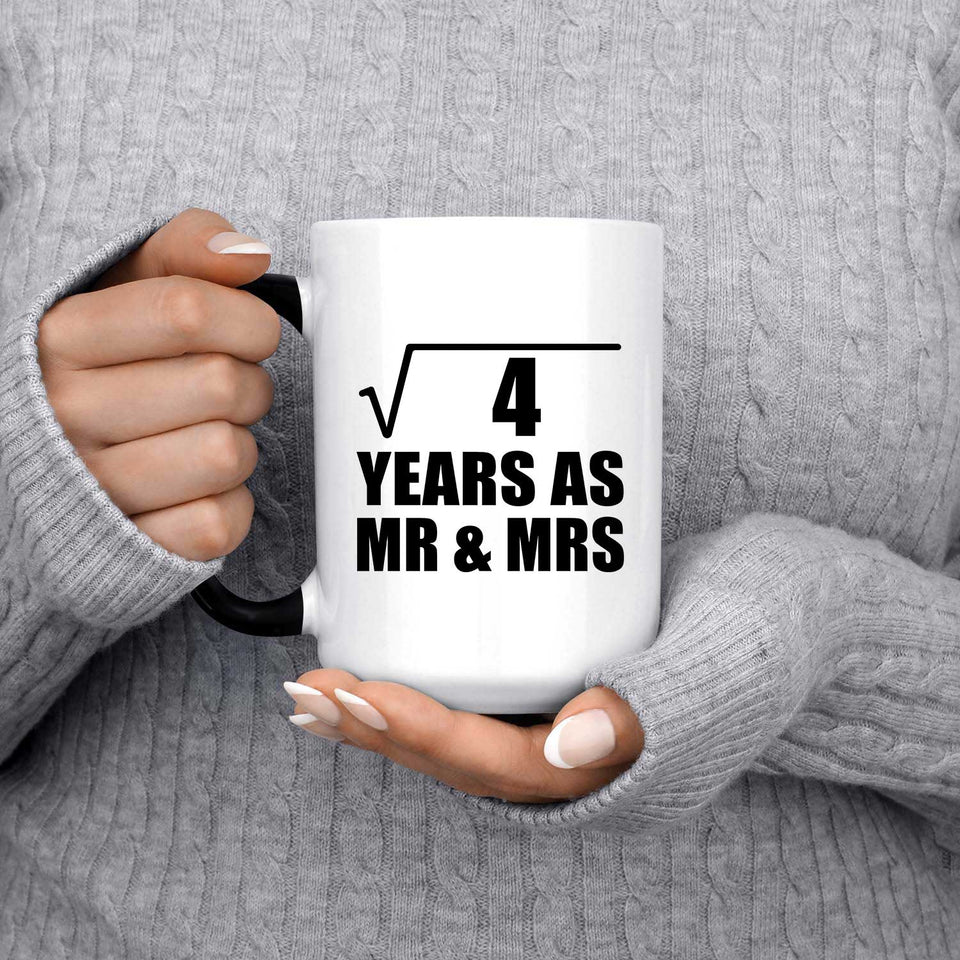 2nd Anniversary Square Root of 4 Years As Mr & Mrs - 15oz Color Changing Mug