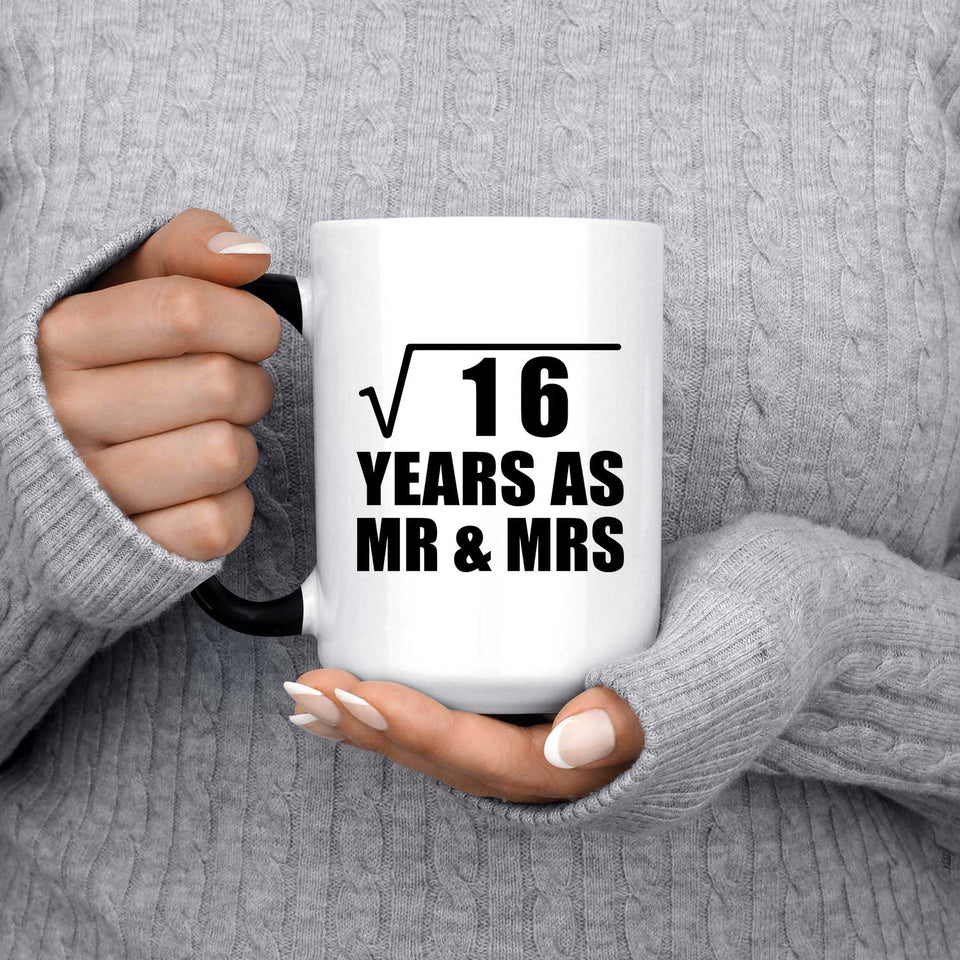 4th Anniversary Square Root of 16 Years As Mr & Mrs - 15oz Color Changing Mug
