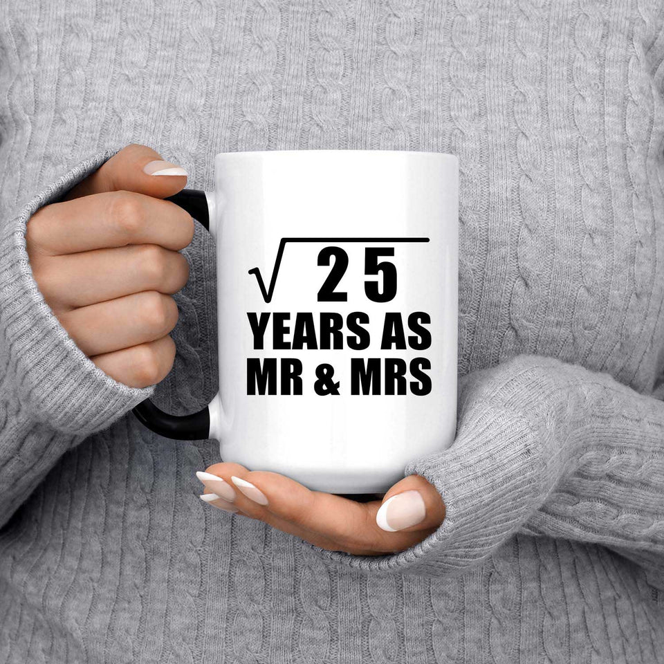5th Anniversary Square Root of 25 Years As Mr & Mrs - 15oz Color Changing Mug