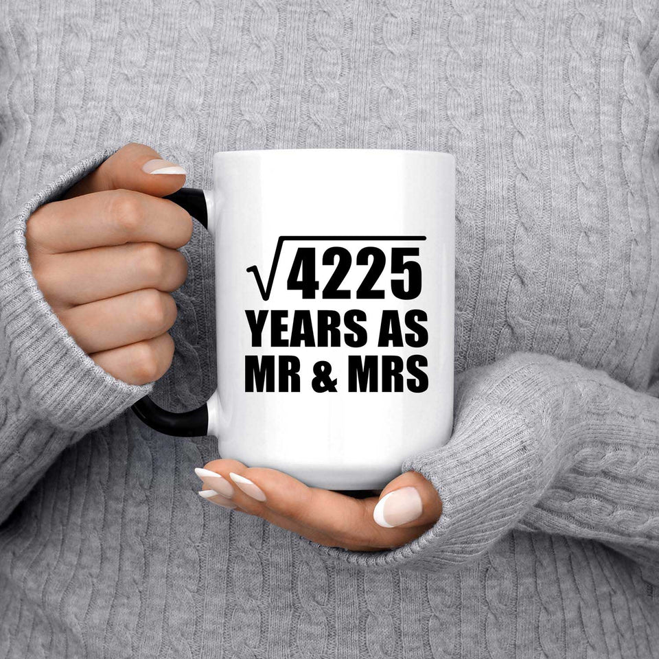 65th Anniversary Square Root of 4225 Years As Mr & Mrs - 15oz Color Changing Mug