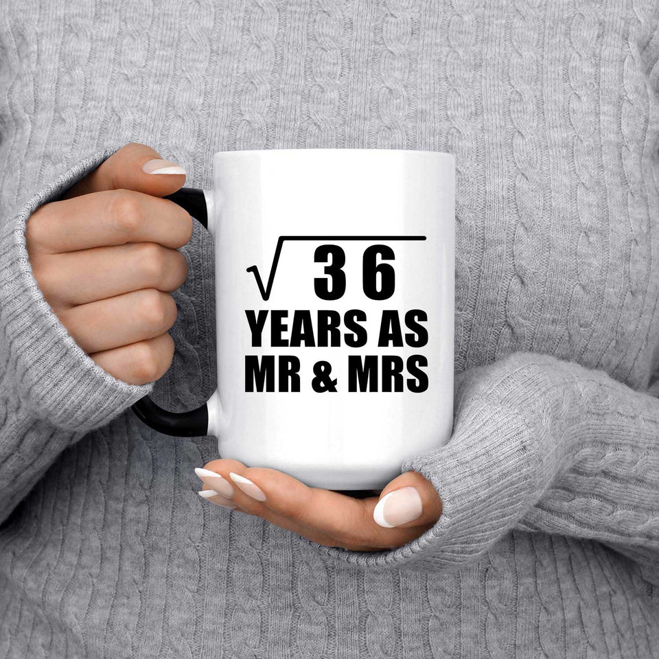 6th Anniversary Square Root of 36 Years As Mr & Mrs - 15oz Color Changing Mug