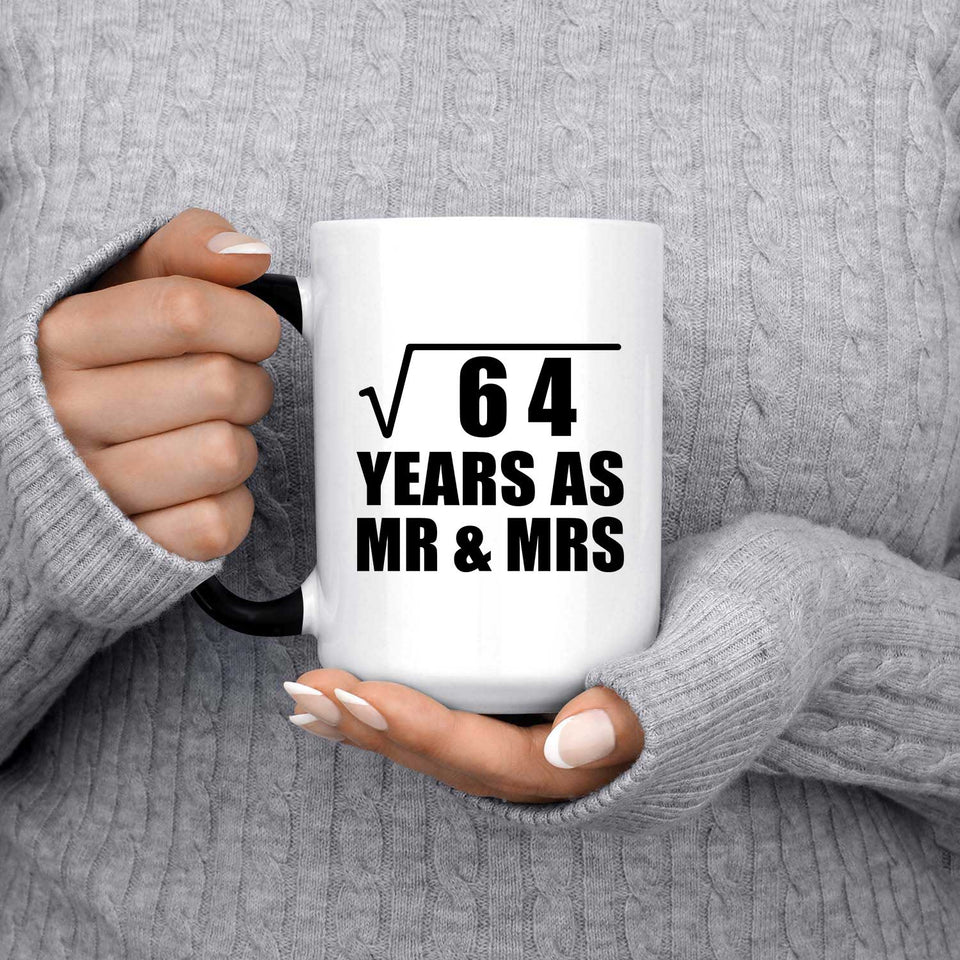 8th Anniversary Square Root of 64 Years As Mr & Mrs - 15oz Color Changing Mug