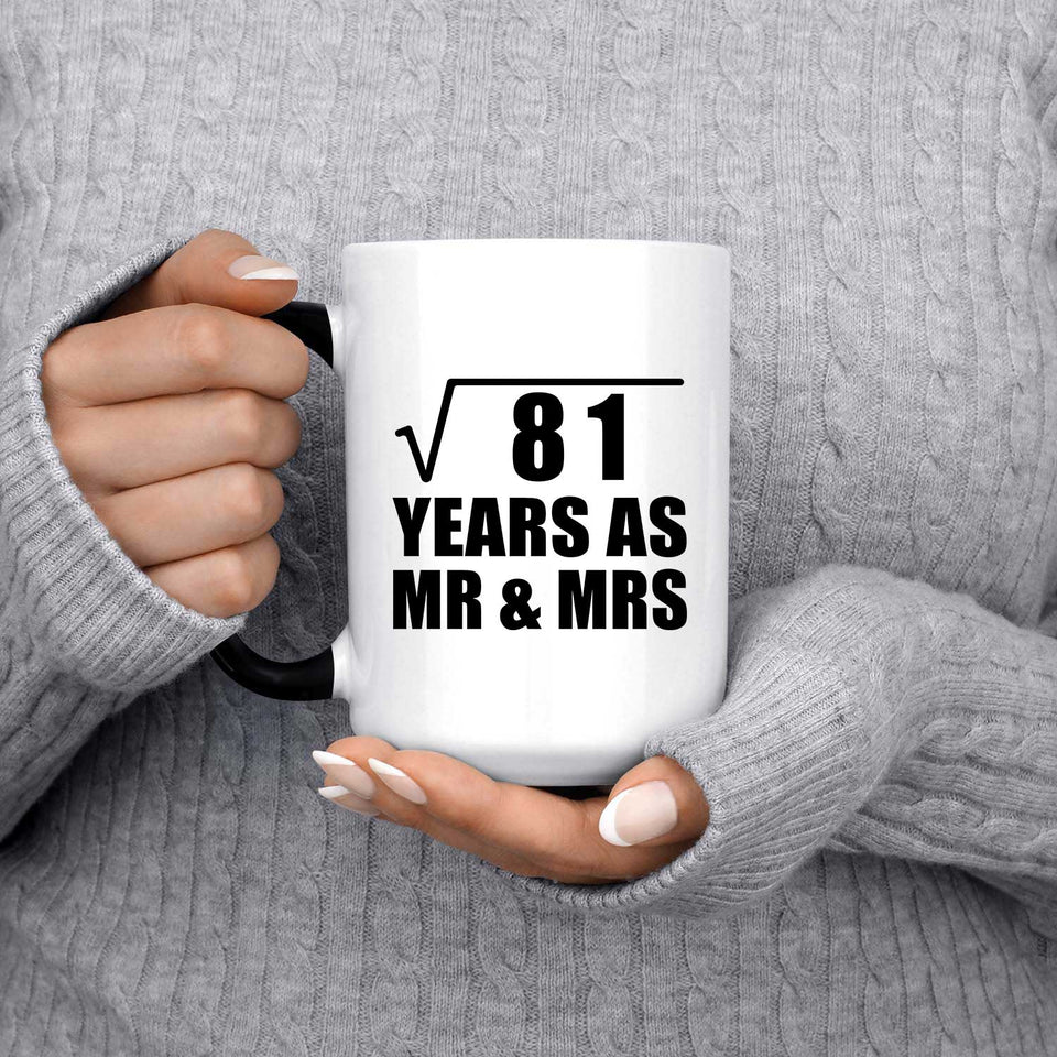 9th Anniversary Square Root of 81 Years As Mr & Mrs - 15oz Color Changing Mug
