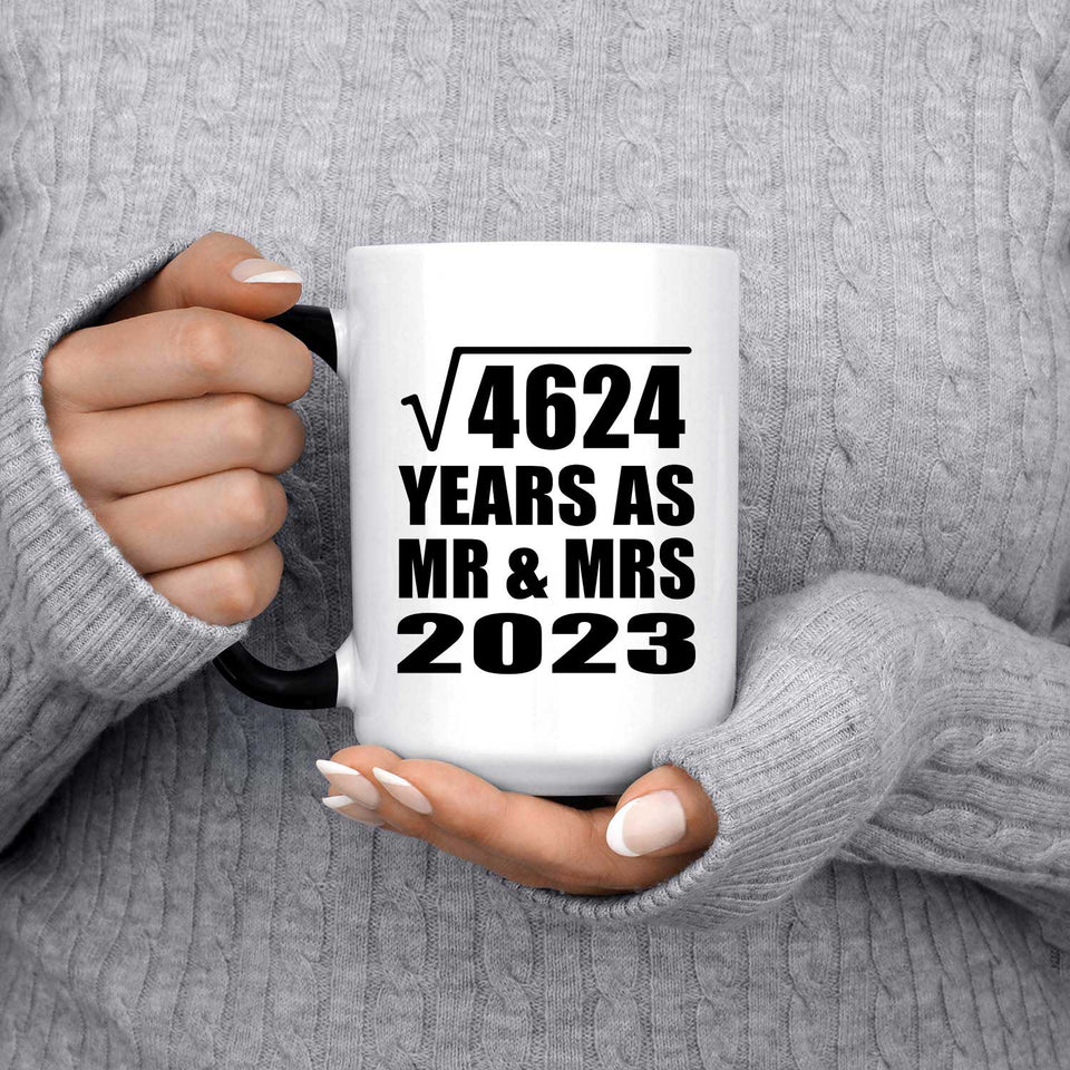 68th Anniversary Square Root of 4624 Years As Mr & Mrs 2023 - 15oz Color Changing Mug