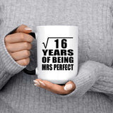 4th Anniversary Square Root of 16 Years of Mrs Perfect - 15oz Color Changing Mug