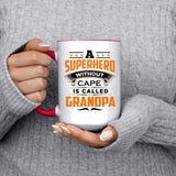 A Superhero Without Cape is Called Grandpa - 15oz Accent Mug Red