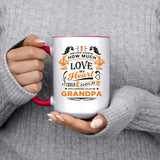 How Much Love Could Hold Until Called Me Grandpa - 15oz Accent Mug Red