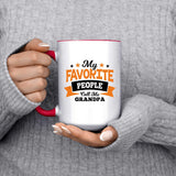 My Favorite People Call Me Grandpa - 15oz Accent Mug Red