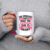 The Smallest Hands Make The Biggest Mark On Mom's Heart - 15oz Accent Mug Red