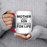 Mother and Son, Best Friends For Life - 15oz Accent Mug Red