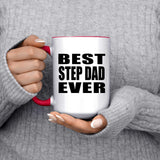 Best Step Dad Ever - 15oz Accent Mug Red
