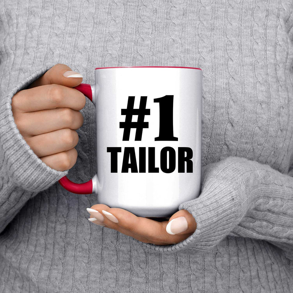 Number One #1 Tailor - 15oz Accent Mug Red