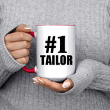 Number One #1 Tailor - 15oz Accent Mug Red