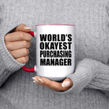 World's Okayest Purchasing Manager - 15oz Accent Mug Red