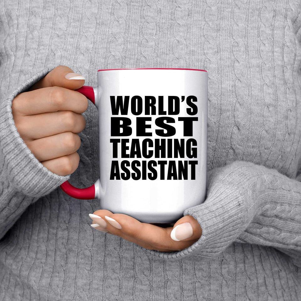 World's Best Teaching Assistant - 15oz Accent Mug Red