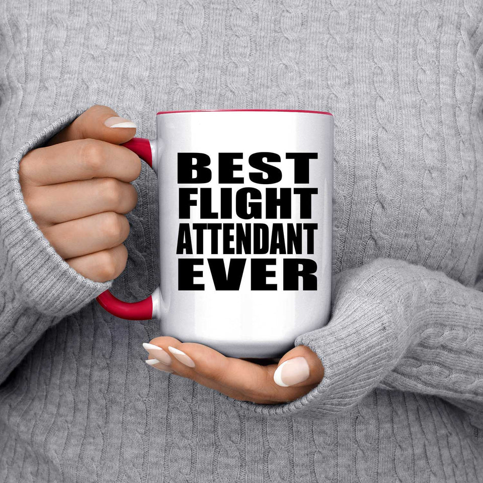 Best Flight Attendant Ever - 15oz Accent Mug Red